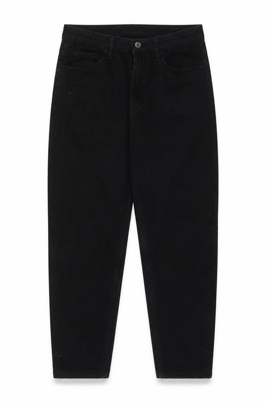 Missguided Womens Black Cotton Tapered Jeans Size 8 L29 in Regular Zip