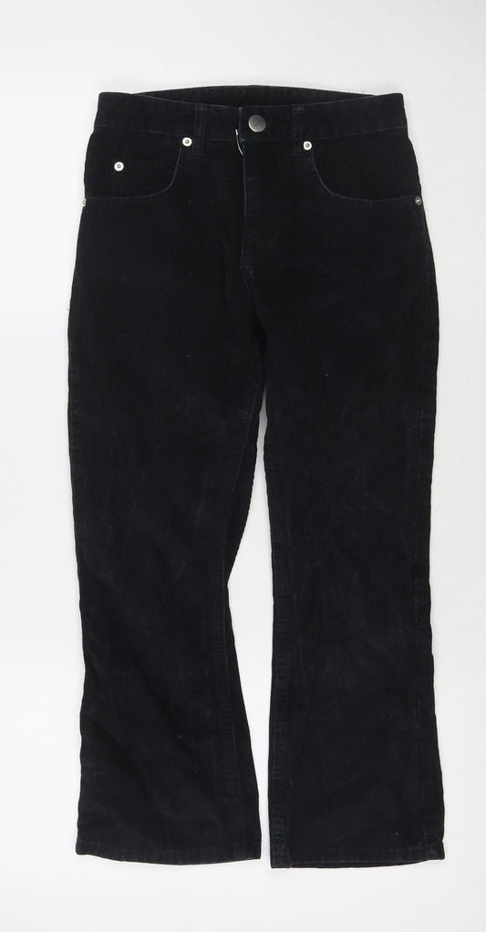 ASOS Womens Black Cotton Trousers Size 23 in L25 in Regular Zip