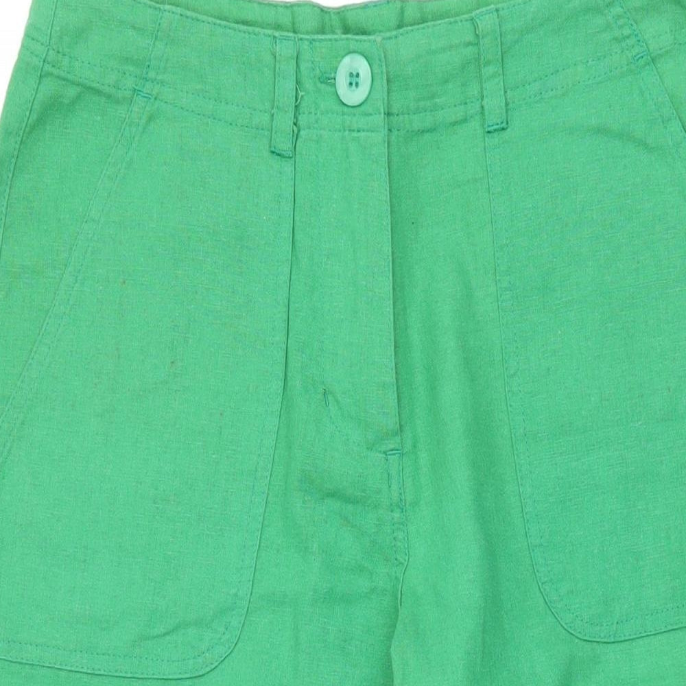 Epilogue Womens Green Linen Trousers Size 10 L23 in Regular Zip