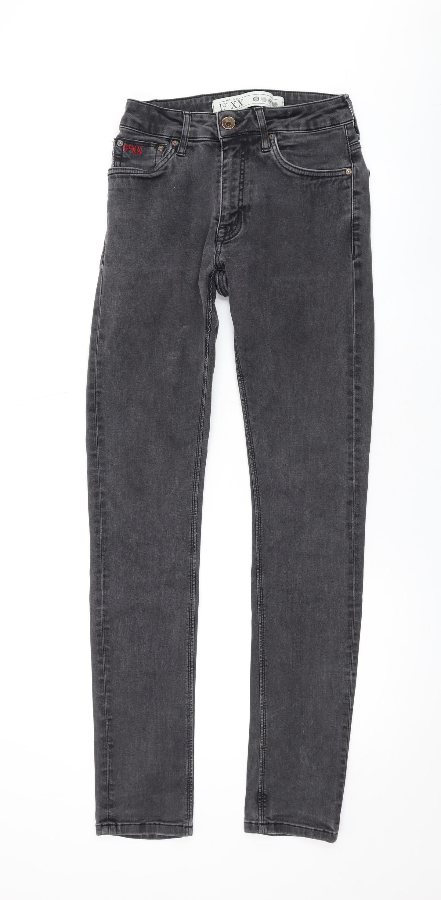 Lot XX Mens Grey Cotton Skinny Jeans Size 28 in L32 in Regular Zip