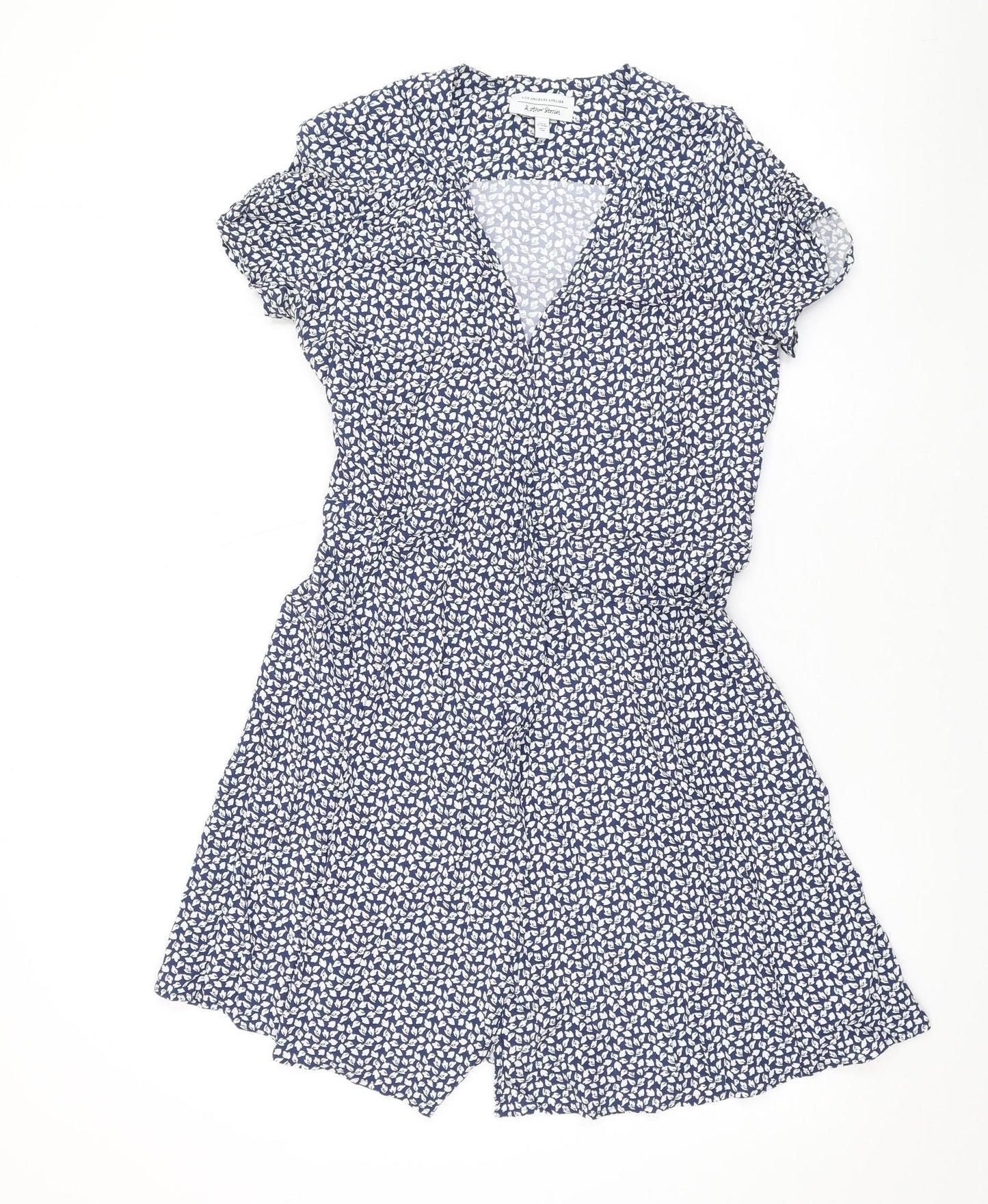 & Other Stories Womens Blue Floral Viscose Wrap Dress Size 10 V-Neck Tie