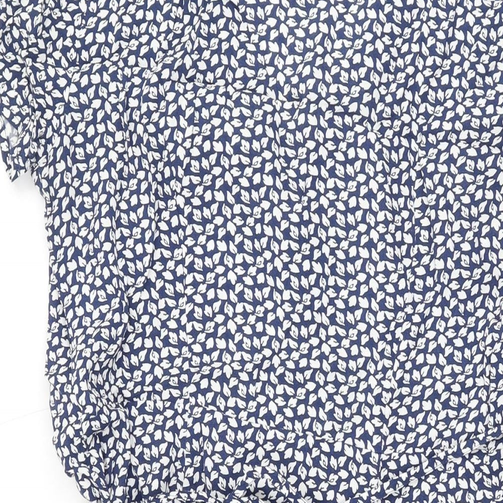 & Other Stories Womens Blue Floral Viscose Wrap Dress Size 10 V-Neck Tie
