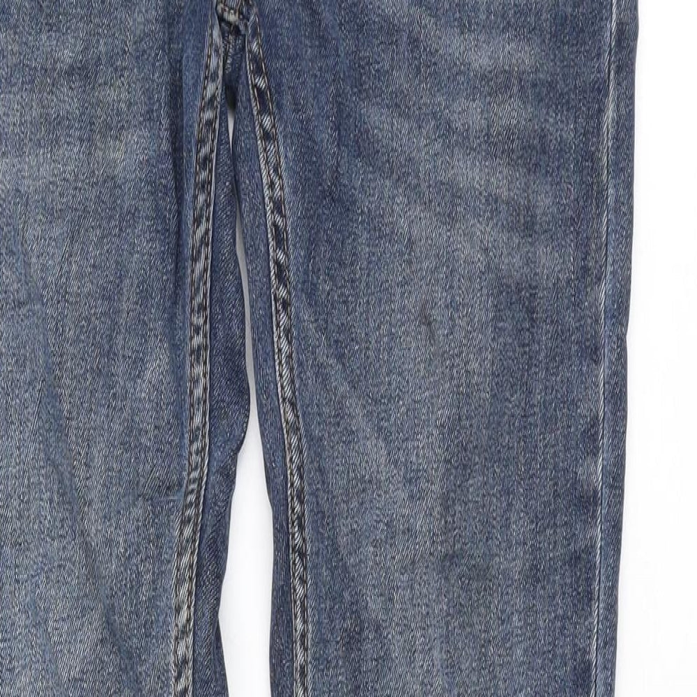 Topman Mens Blue Cotton Skinny Jeans Size 28 in L30 in Regular Button