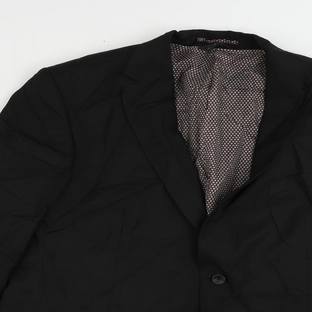 Marks and Spencer Mens Black Polyester Jacket Suit Jacket Size 44 Regular