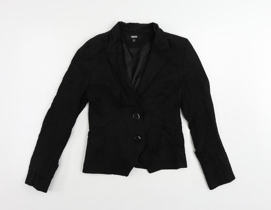 ASOS Womens Black Jacket Blazer Size 12 Button