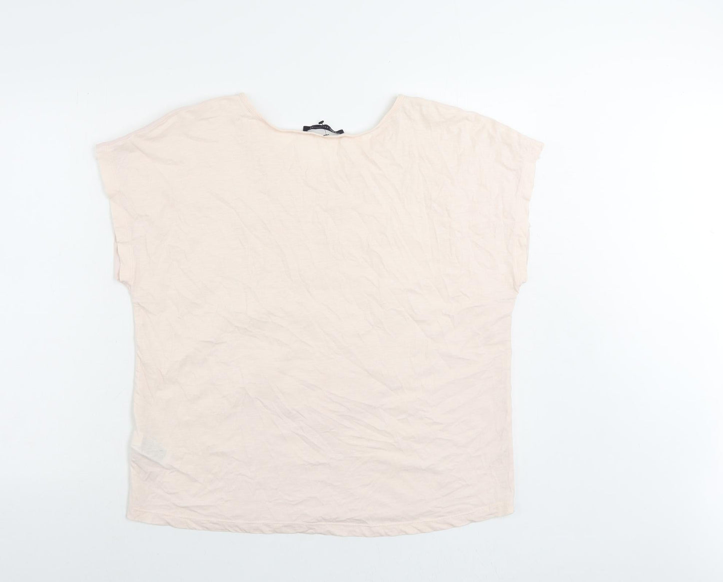 Marks and Spencer Womens Pink Polyester Basic Blouse Size 14 Boat Neck