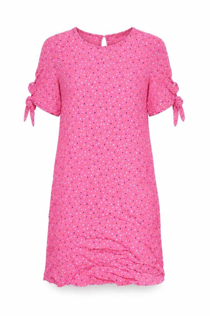 Monki Womens Pink Geometric Viscose A-Line Size XS Round Neck Button