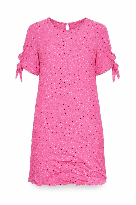 Monki Womens Pink Geometric Viscose A-Line Size XS Round Neck Button
