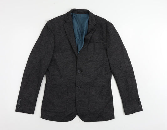 Selected Homme Mens Grey Polyester Jacket Blazer Size 36 Regular