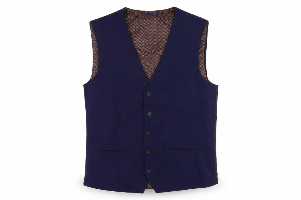 NEXT Mens Blue Polyester Jacket Suit Waistcoat Size 42 Regular