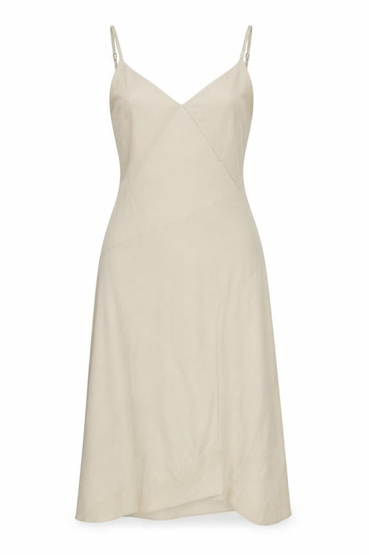 River Island Womens Beige Polyester Slip Dress Size 10 V-Neck Pullover
