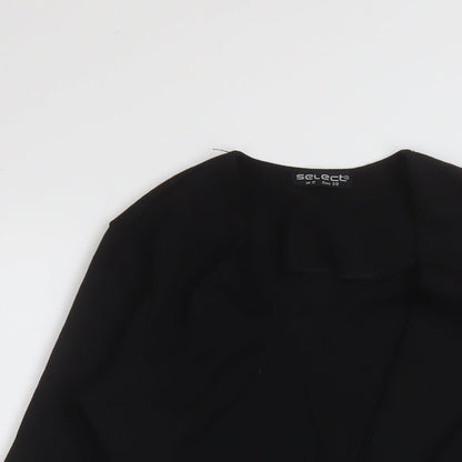 Select Womens Black Polyester Kimono Blouse Size 10 V-Neck