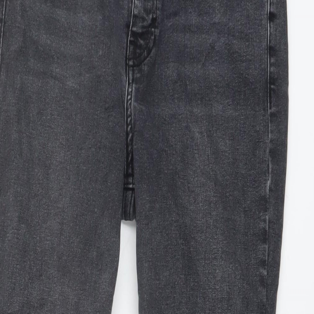 Topshop Womens Grey Cotton Skinny Jeans Size 30 in L25 in Regular Button