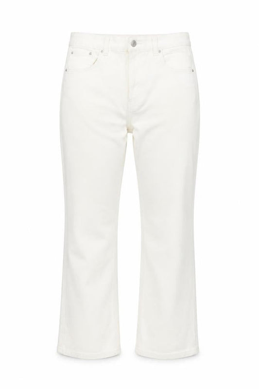 Pull&Bear Womens Ivory Cotton Bootcut Jeans Size 10 L27 in Regular Button