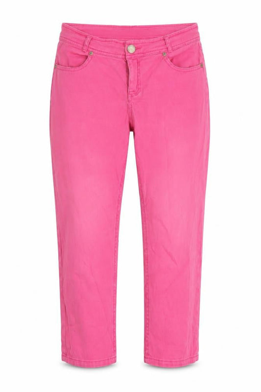 Authentic Womens Pink Cotton Capri Jeans Size 10 L21 in Regular Button