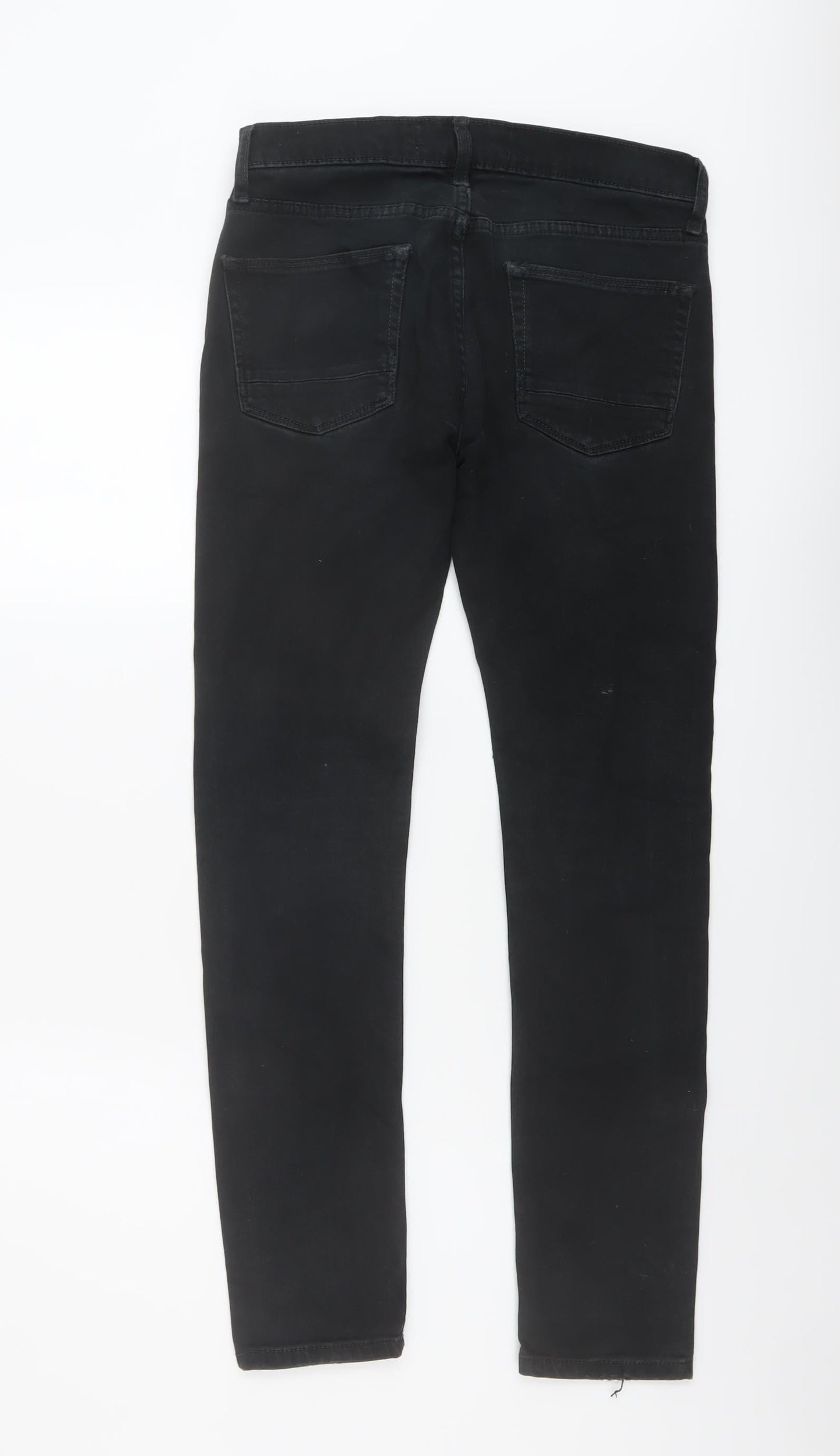 Topman Mens Black Cotton Skinny Jeans Size 28 in L28 in Regular Button