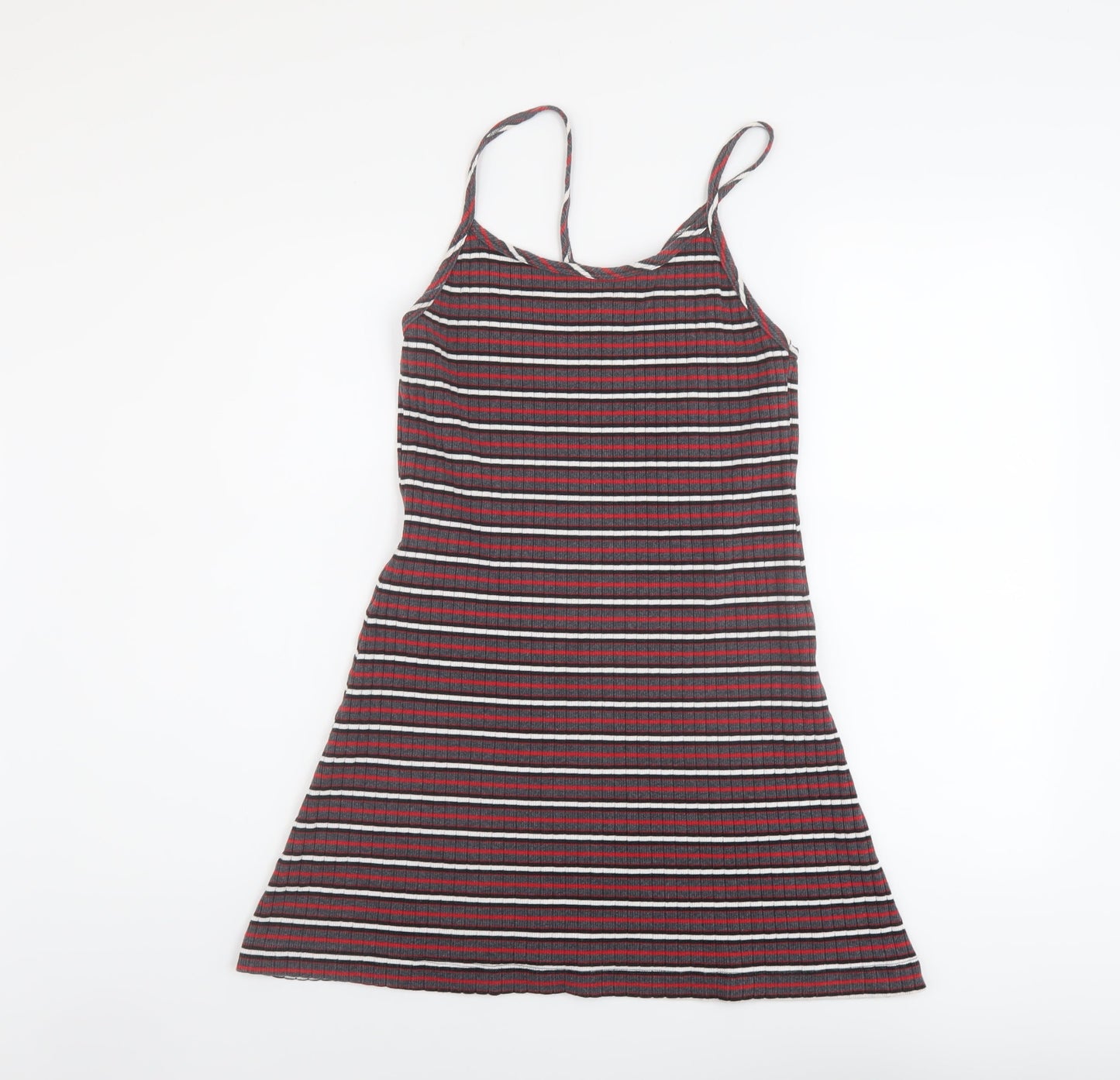 La Senza Womens Multicoloured Striped Cotton A-Line Size M Round Neck Pullover