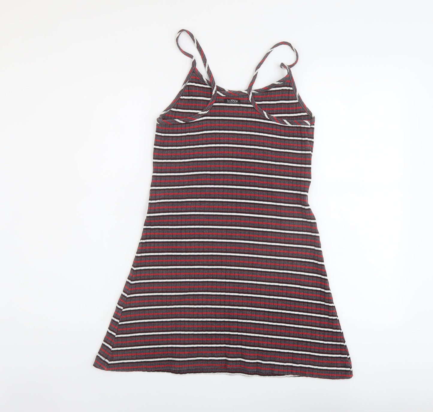 La Senza Womens Multicoloured Striped Cotton A-Line Size M Round Neck Pullover