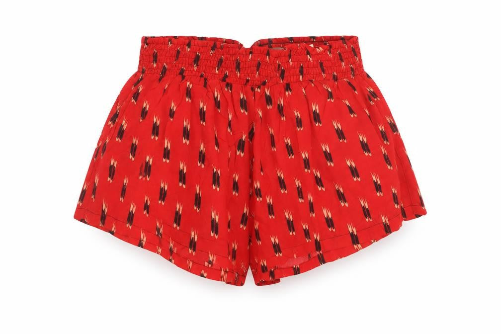 Kimchi Blue Womens Red Geometric Viscose Basic Shorts Size S L3 in Regular Pull On