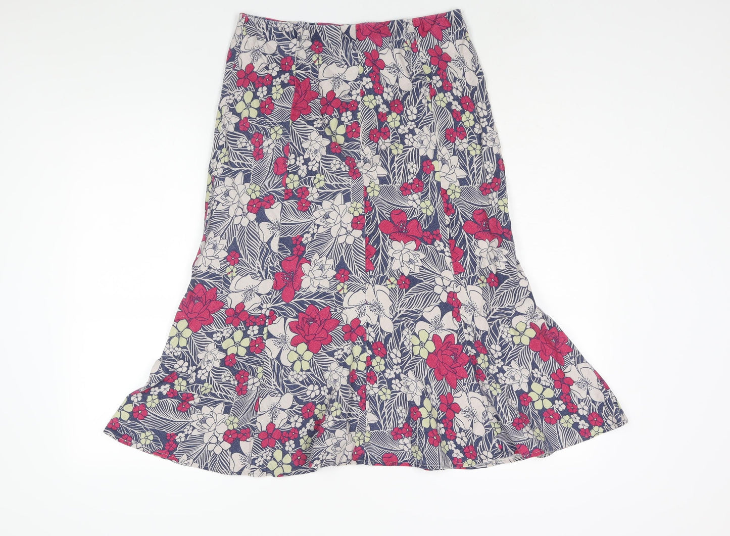 EWM Womens Multicoloured Floral Viscose Trumpet Skirt Size 10