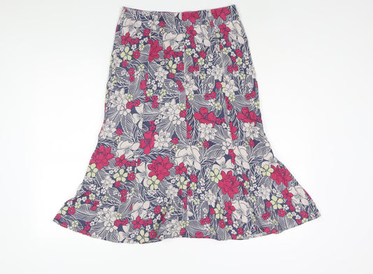 EWM Womens Multicoloured Floral Viscose Trumpet Skirt Size 10