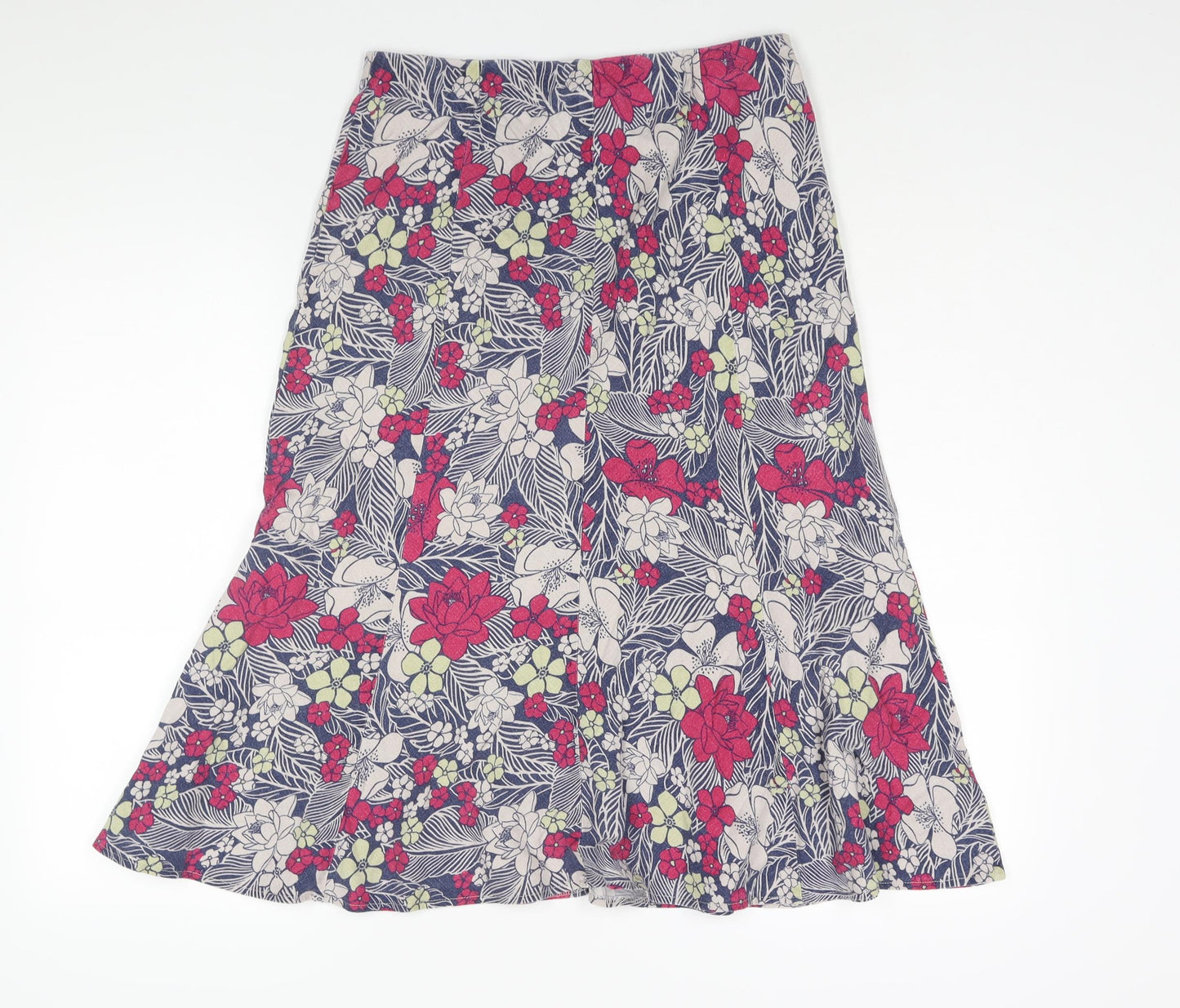 EWM Womens Multicoloured Floral Viscose Trumpet Skirt Size 10