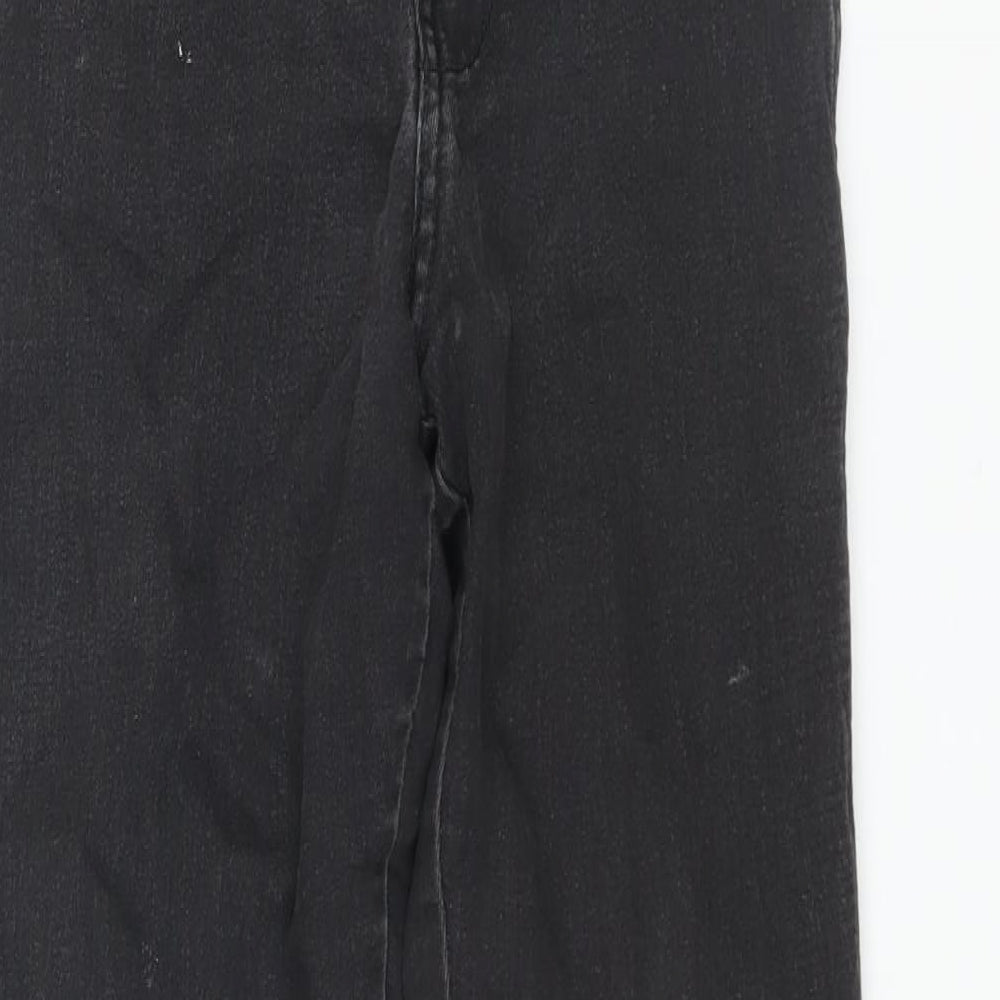H&M Womens Black Cotton Skinny Jeans Size 28 in L28 in Regular Zip - Raw Hem
