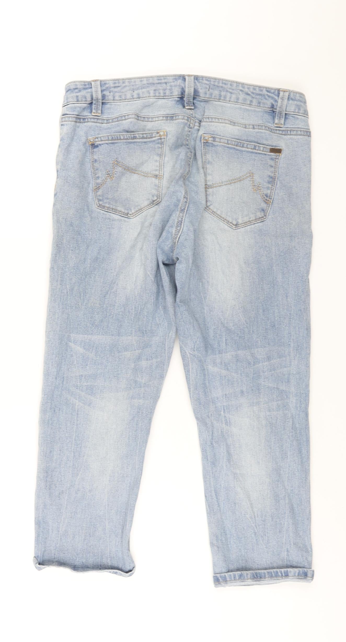 Max Jeans Womens Blue Cotton Capri Jeans Size 32 in L22 in Regular Zip