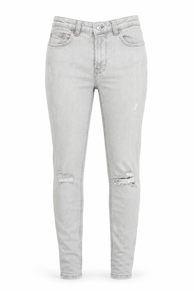 Denim & Co. Womens Grey Cotton Skinny Jeans Size 12 L27 in Regular Zip