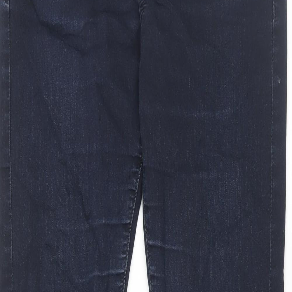 Marks and Spencer Womens Blue Cotton Skinny Jeans Size 10 L30 in Regular Zip