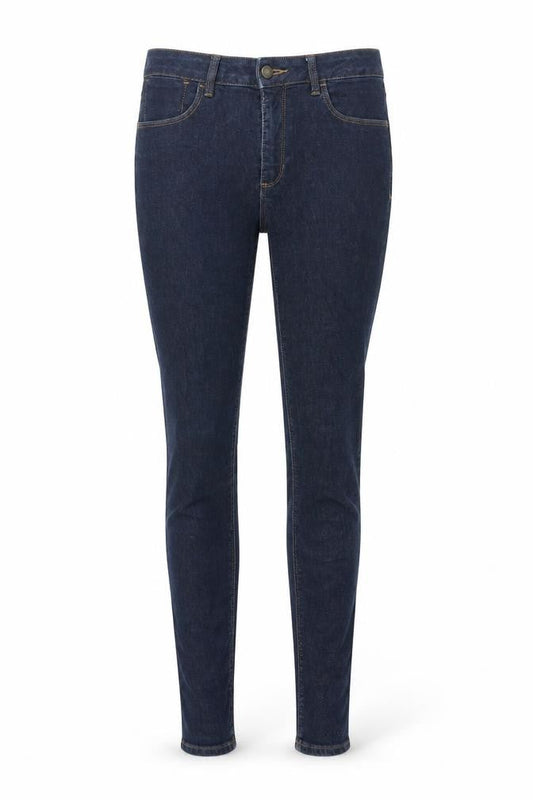 Marks & Spencer Womens Blue Cotton Skinny Jeans Size 8 L28 in Regular Zip