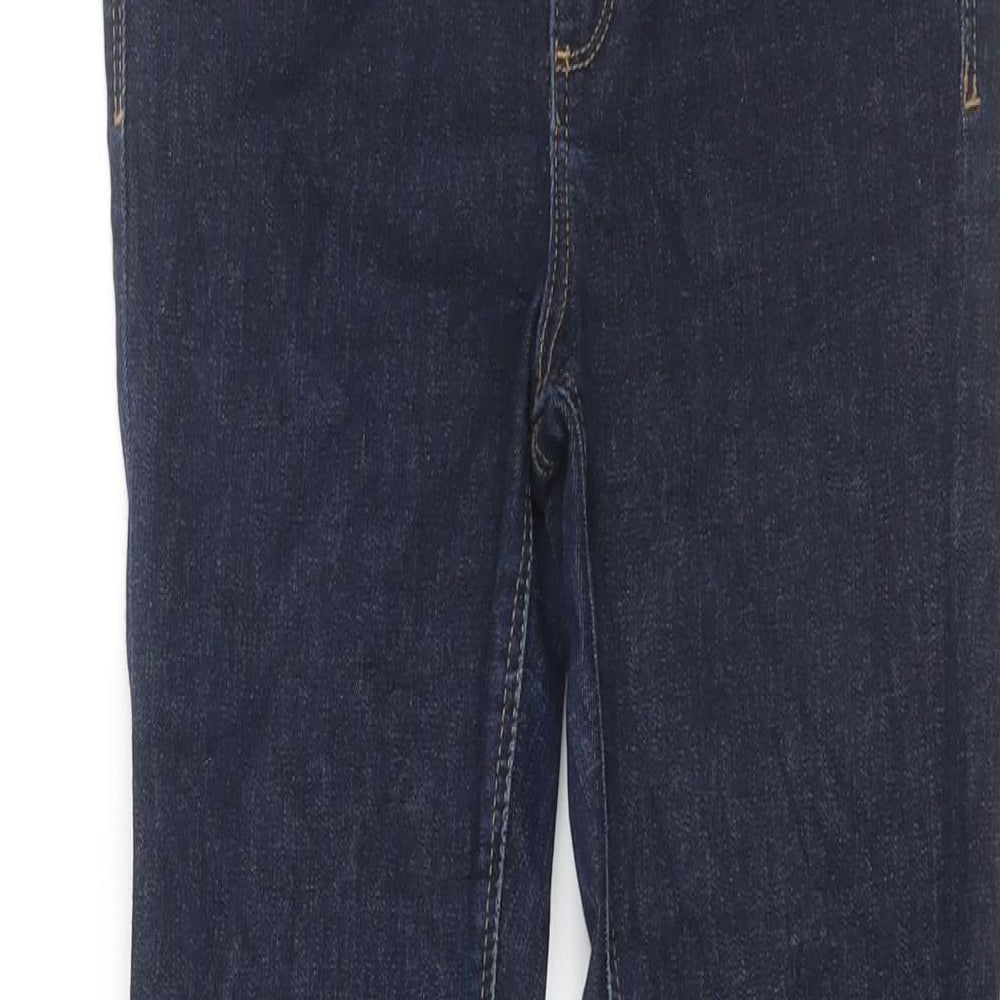 Marks and Spencer Womens Blue Cotton Skinny Jeans Size 8 L28 in Regular Zip