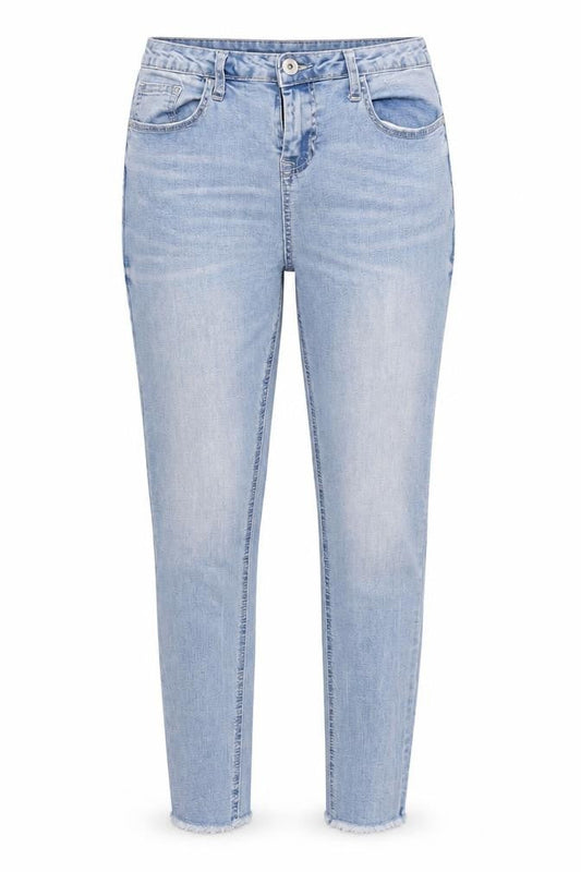 Denim & Co. Womens Blue Cotton Skinny Jeans Size 12 L25 in Regular Zip - Raw Hem
