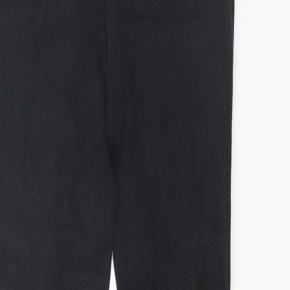 Fouganza Womens Black Cotton Trousers Size 8 L26 in Regular Zip - Equestrian