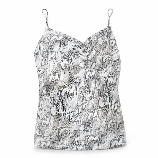 River Island Womens White Animal Print Polyester Camisole Blouse Size 10 Cowl Neck - Snake Print
