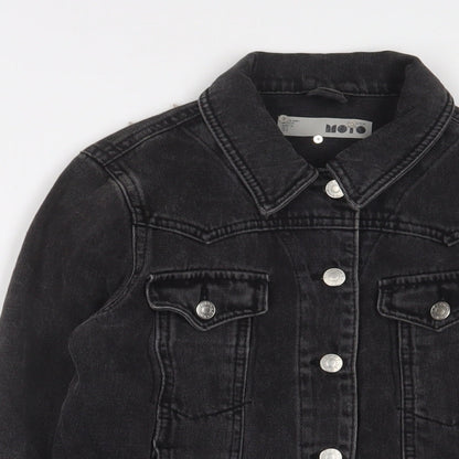 Topshop Womens Black Jacket Size 8 Button - Studded