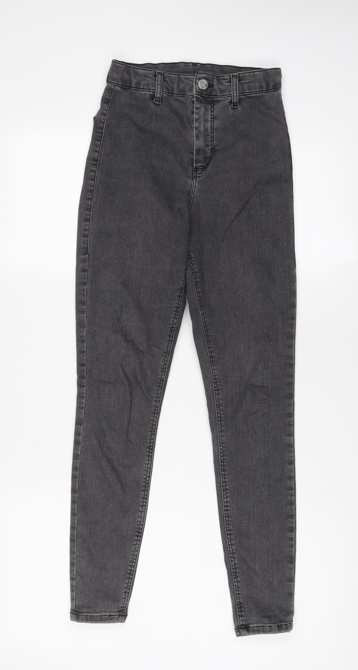 Topshop Womens Grey Cotton Skinny Jeans Size 26 in L26 in Regular Zip