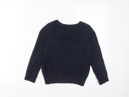 Next Girls Blue Striped Cotton Pullover Sweatshirt Size 7-8 Years Pullover - Sequins