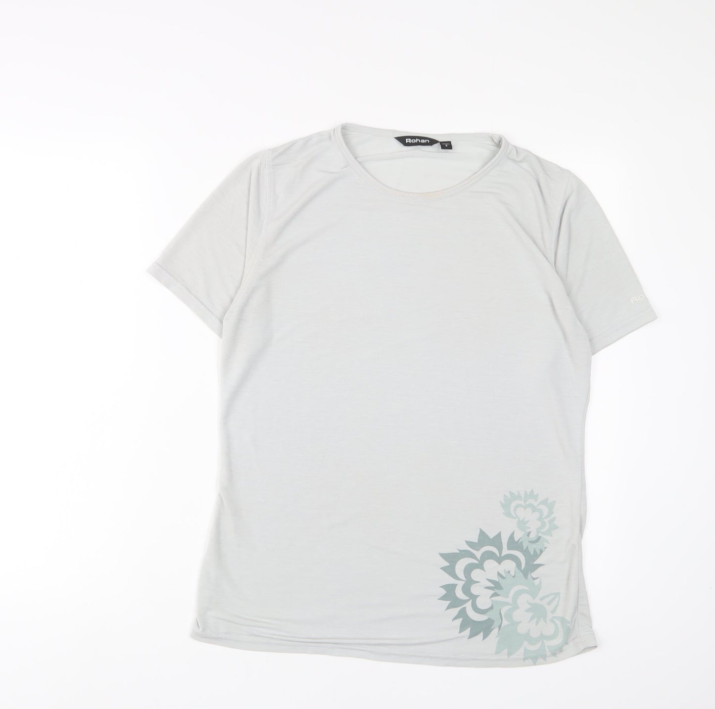 Rohan Womens Grey Polyester Basic T-Shirt Size S Crew Neck