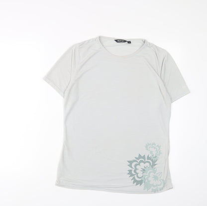 Rohan Womens Grey Polyester Basic T-Shirt Size S Crew Neck