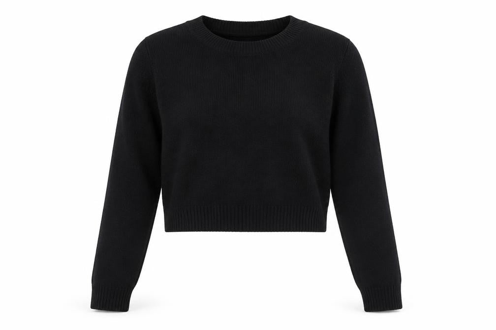 H&M Womens Black Crew Neck Acrylic Pullover Jumper Size 12
