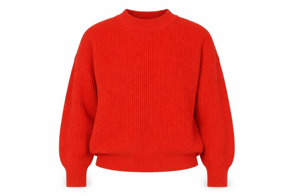 H&M Womens Red Round Neck Acrylic Pullover Jumper Size M