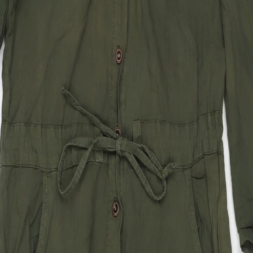 Pion Womens Green Polyester Blend Jumpsuit One-Piece Size S L29 in Button - You Look Good