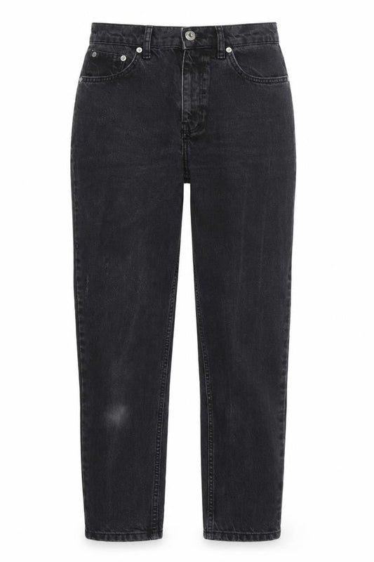 Mango Womens Black Cotton Straight Jeans Size 8 L26 in Regular Zip