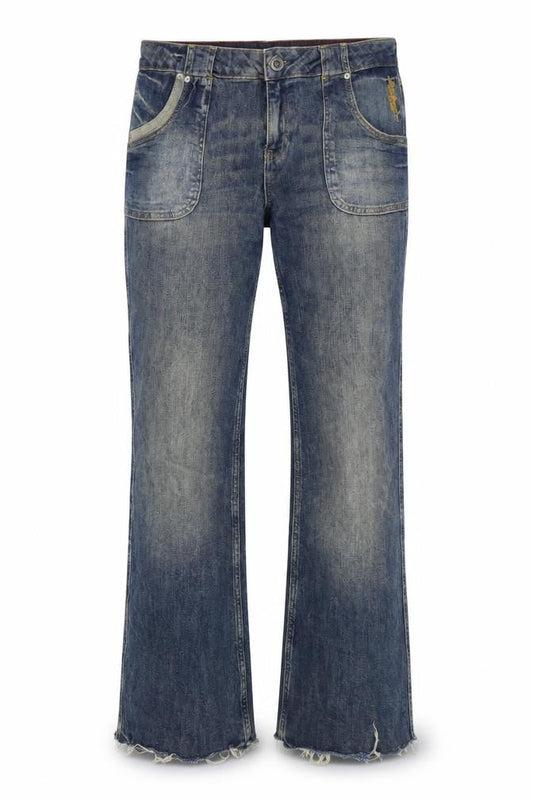 BDG Mens Blue Cotton Bootcut Jeans Size 36 in L30 in Regular Zip