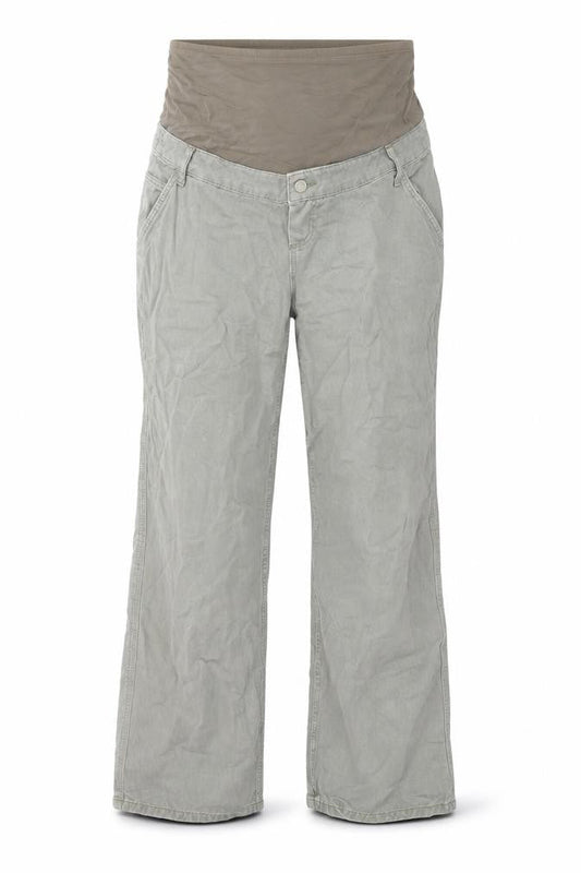 ASOS Womens Green Cotton Wide-Leg Jeans Size 12 L30 in Relaxed Button