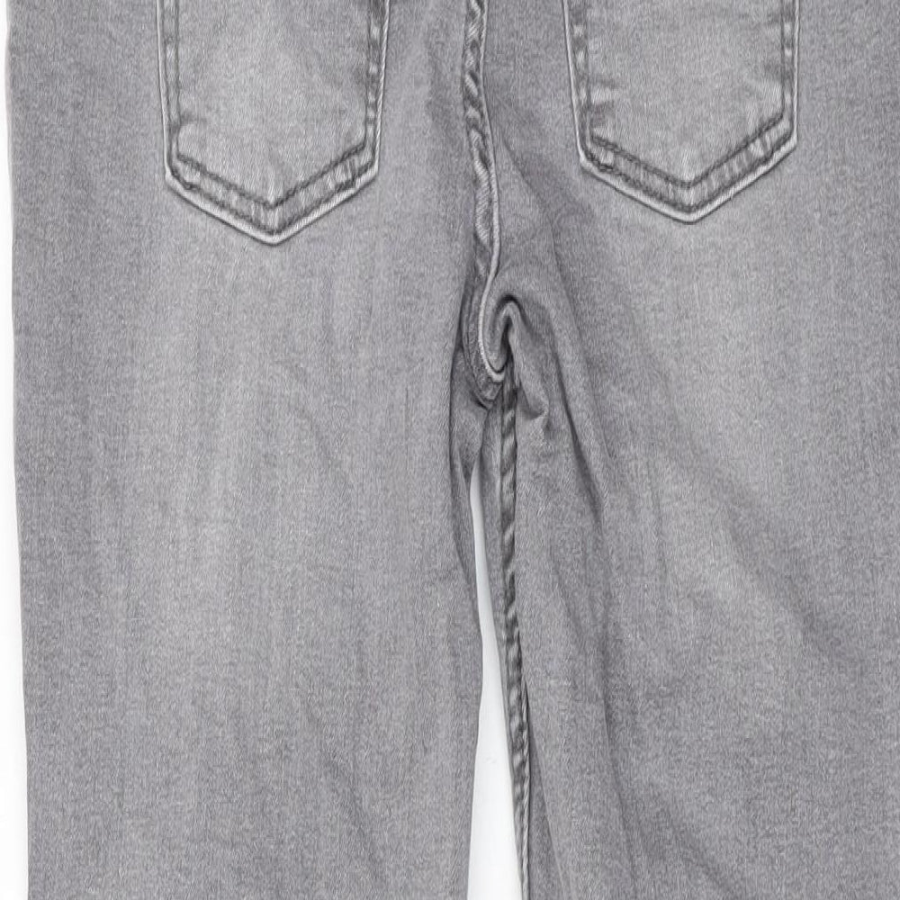 Brand and care label for Denim & Co. girls’ grey cotton skinny jeans, size 11-12, years, 26-inch leg regular zip
