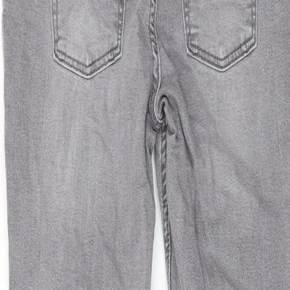Brand and care label for Denim & Co. girls’ grey cotton skinny jeans, size 11-12, years, 26-inch leg regular zip