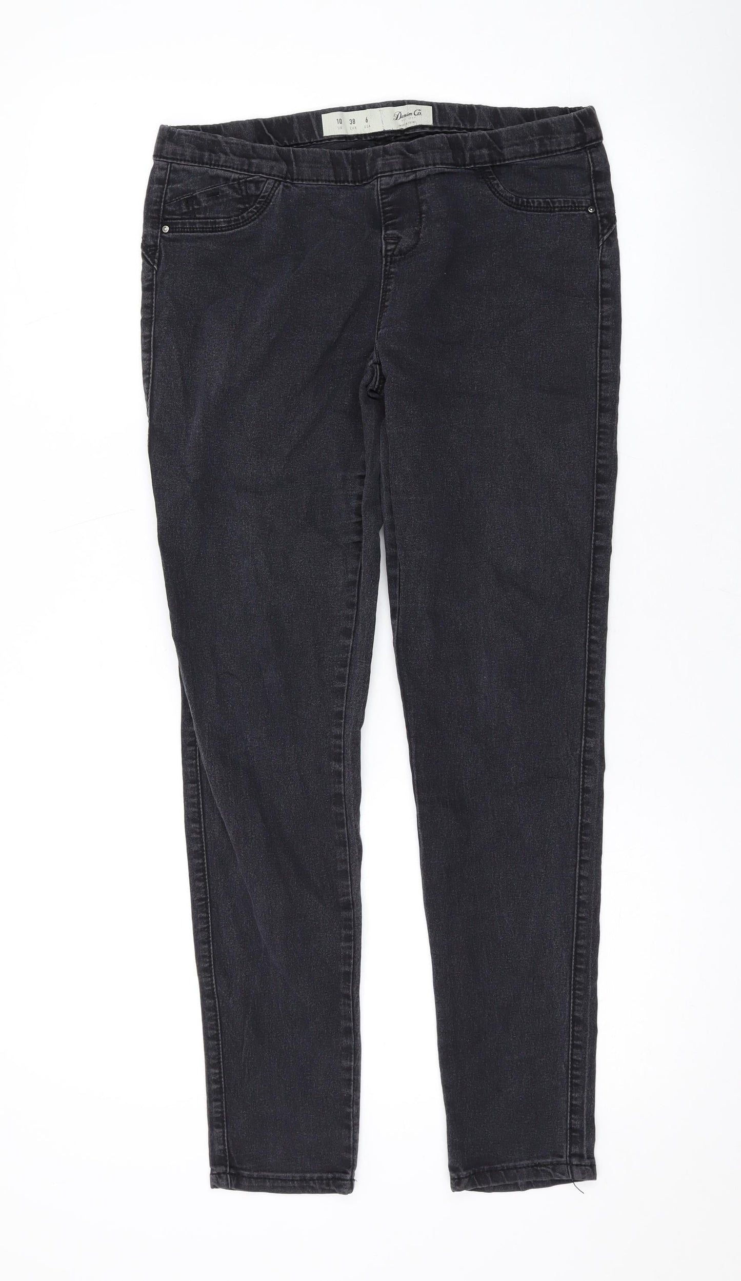 Denim & Co. Womens Black Cotton Jegging Jeans Size 10 L28 in Regular