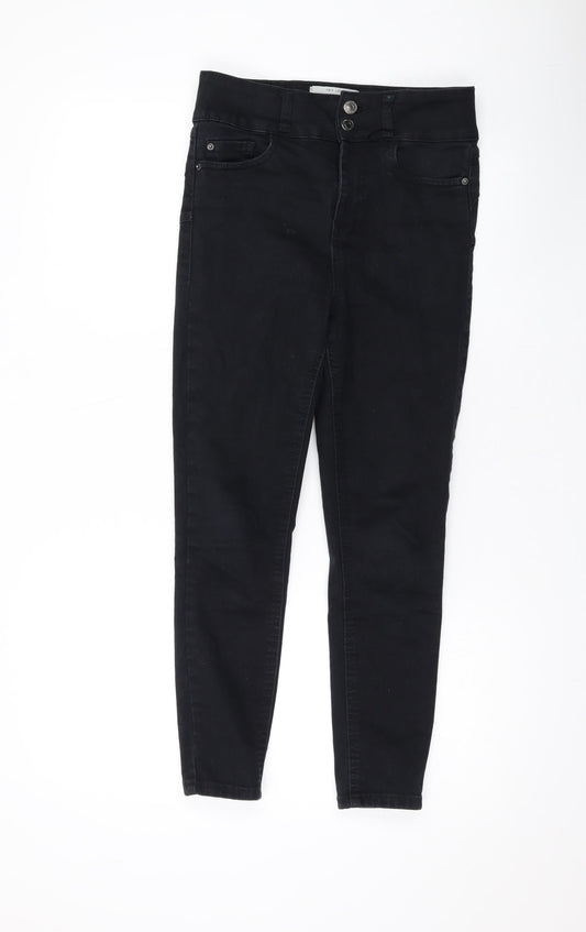 New Look Womens Black Cotton Skinny Jeans Size 8 L23 in Regular Zip
